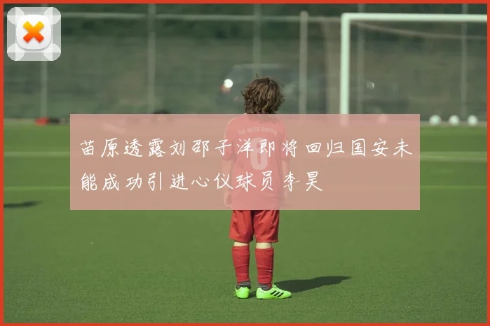苗原透露刘邵子洋即将回归国安未能成功引进心仪球员李昊